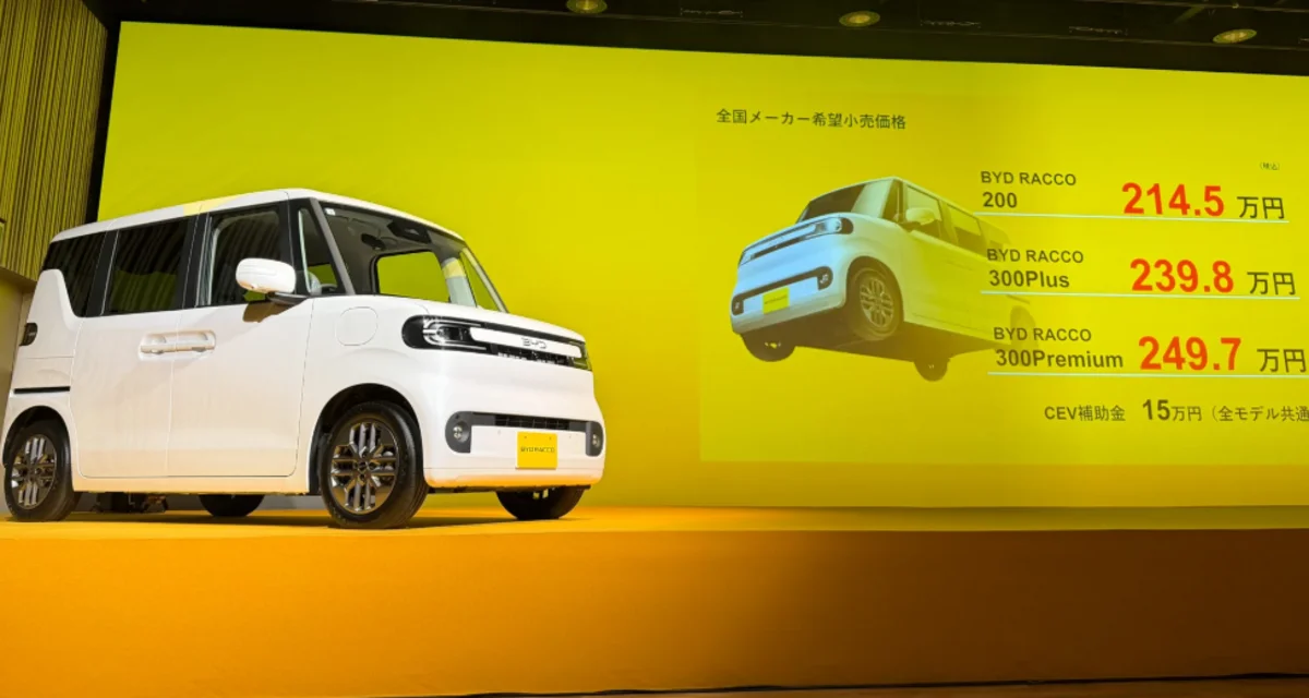 BYD выходит на японский рынок с мини-электромобилем Racco